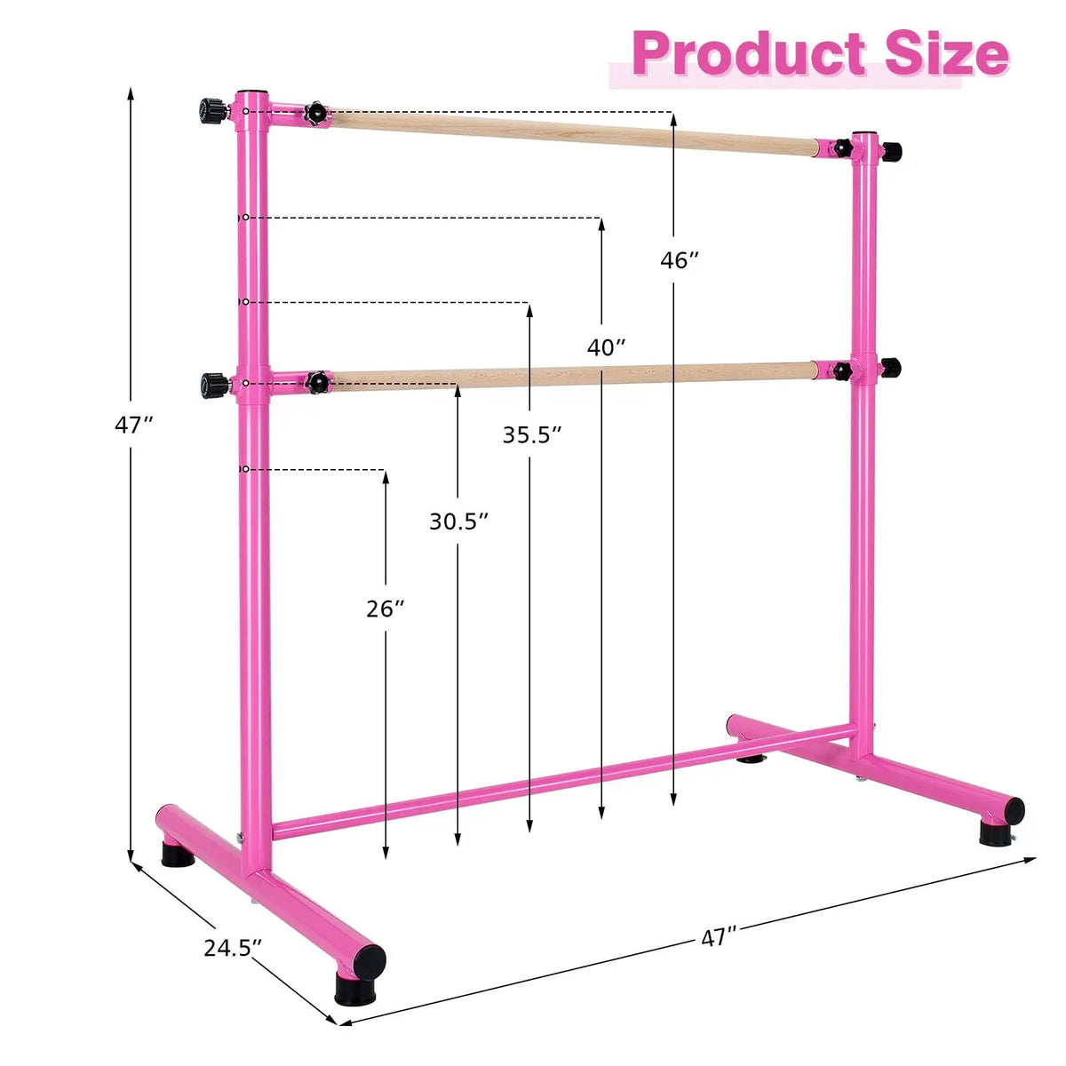 47 Inch Double Ballet Barre with Anti-Slip Footpads, photo 12 of 24