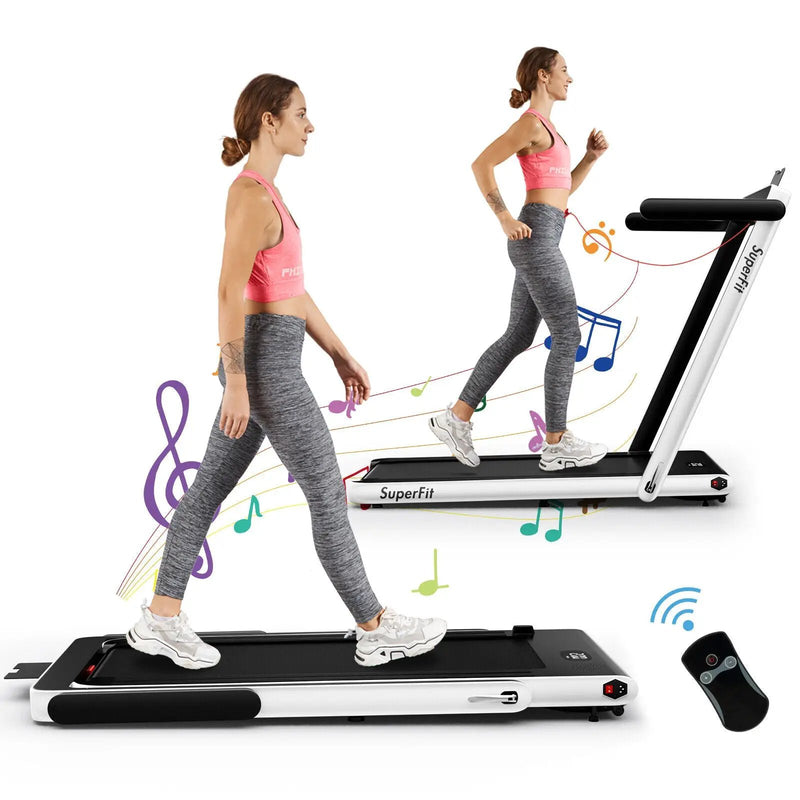 2.25HP 2 in 1 Folding Treadmill with APP Speaker Remote Control by DirectDeals
