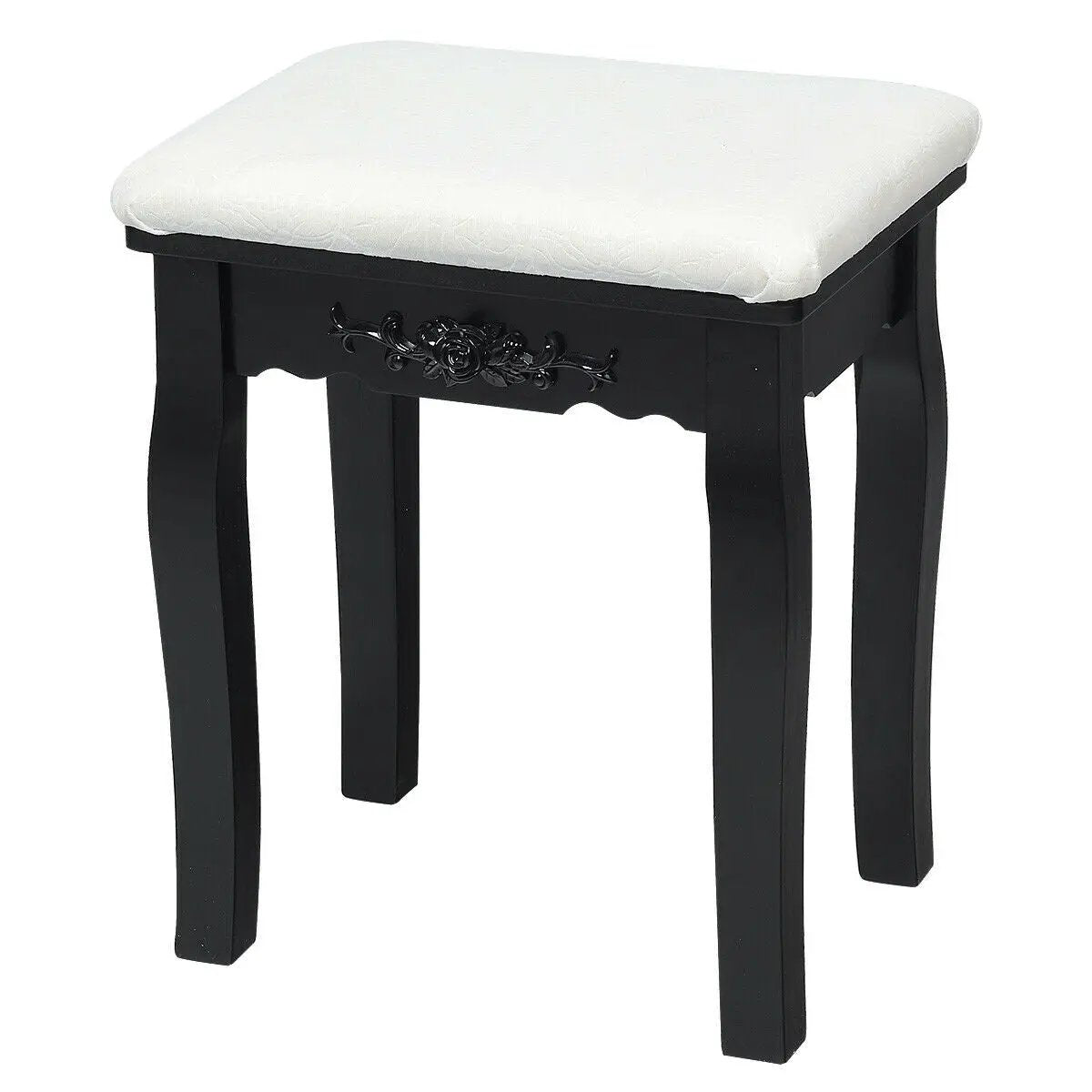 10 Dimmable Lights Vanity Table Set with Lighted Mirror and Cushioned Stool by DirectDeals