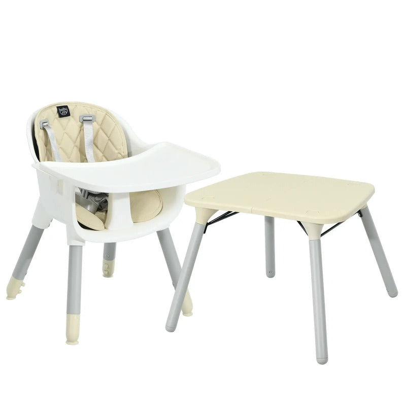 4-in-1 Baby Convertible Toddler Table Chair Set with PU Cushion by DirectDeals
