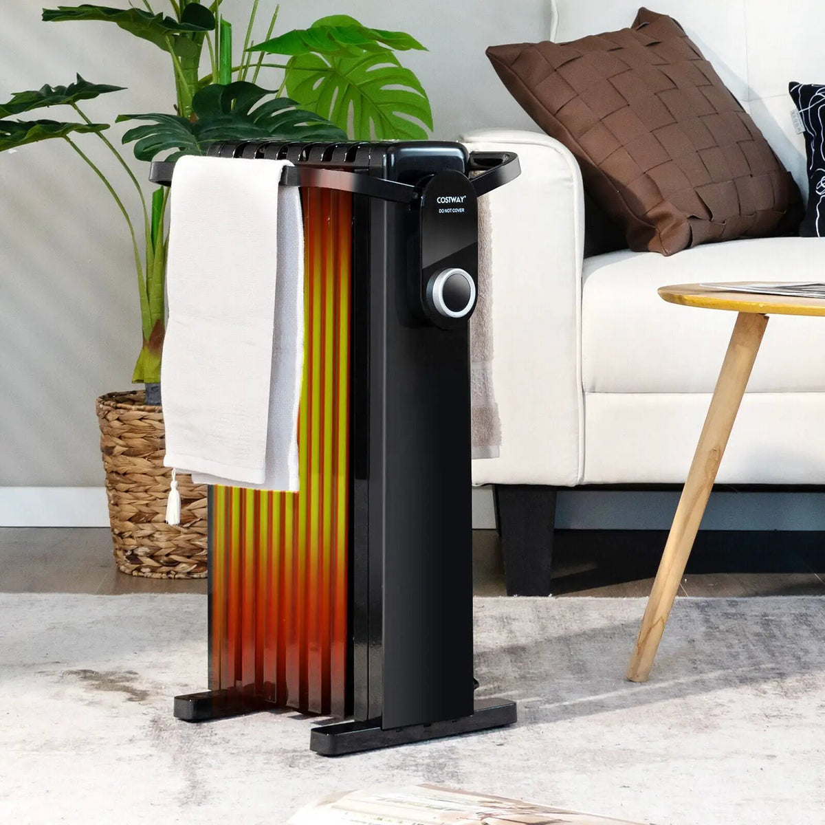 1500W Electric Space Heater Oil Filled Radiator Heater with Foldable Rack, photo 2 of 9