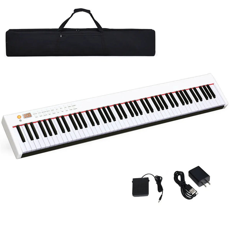 88-Key Portable Full-Size Semi-weighted Digital Piano Keyboard by DirectDeals
