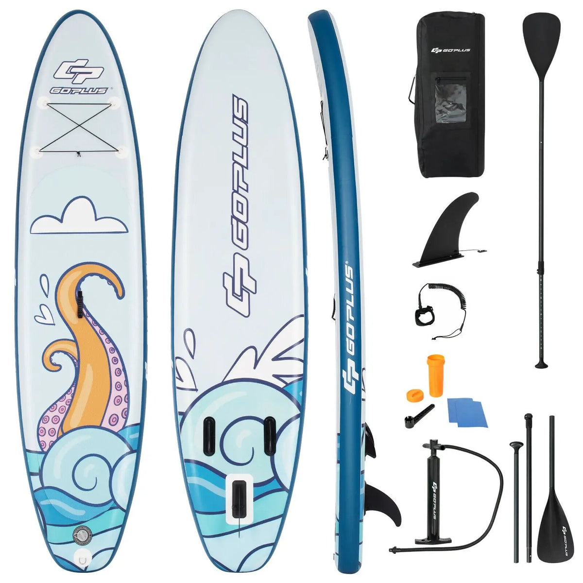 11 ft Inflatable Stand Up Paddle Board Surfboard with Aluminum Paddle Pump, photo 5 of 16