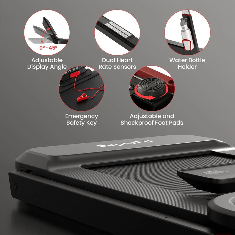 3HP Folding Treadmill with Adjustable Height and APP Control by DirectDeals