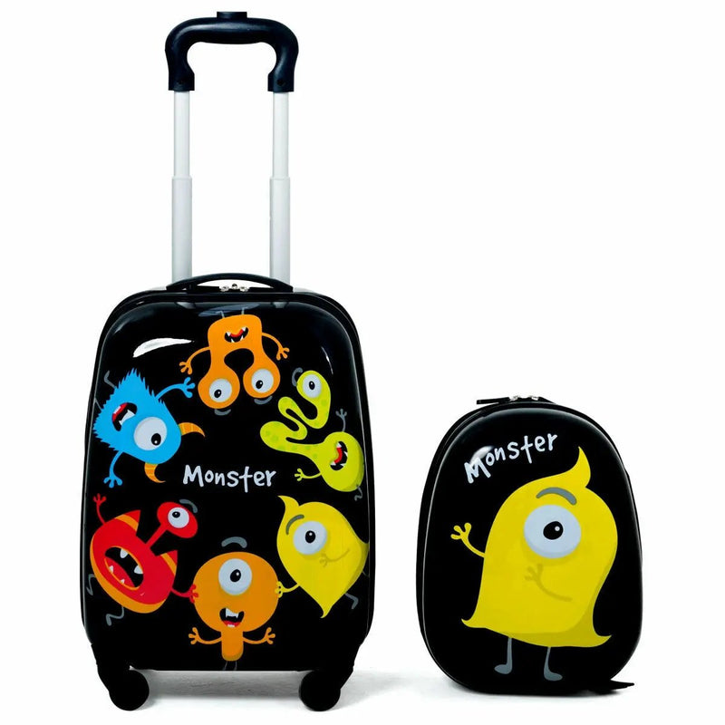 2 Pieces Kids Luggage Set 12 Inch Backpack and 16 Inch Rolling Suitcase by DirectDeals