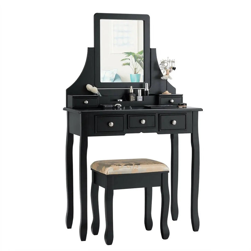 5 Drawers Removable Box Makeup Dressing Vanity Set by DirectDeals