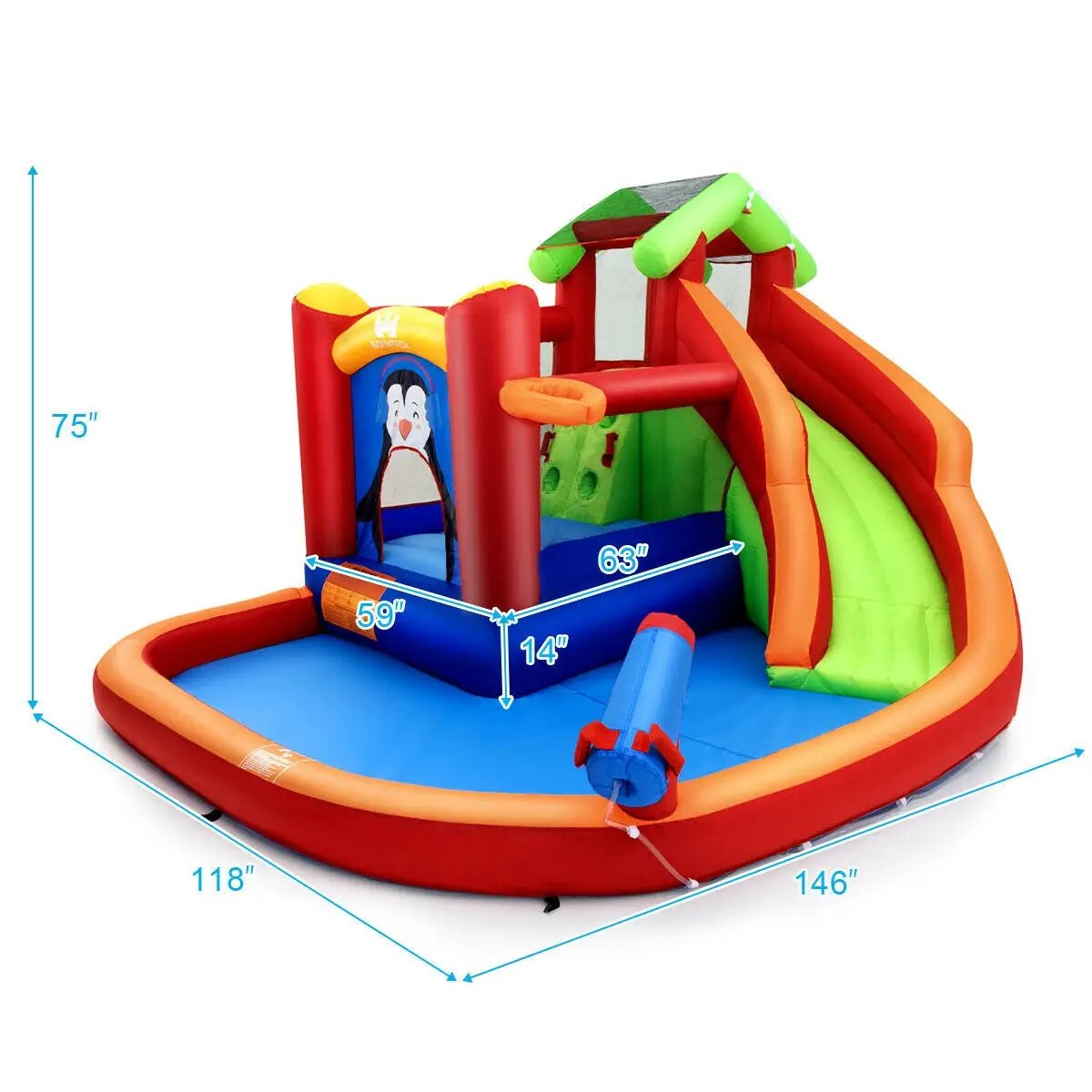 Inflatable Slide Bouncer and Water Park Bounce House Without Blower, photo 9 of 16