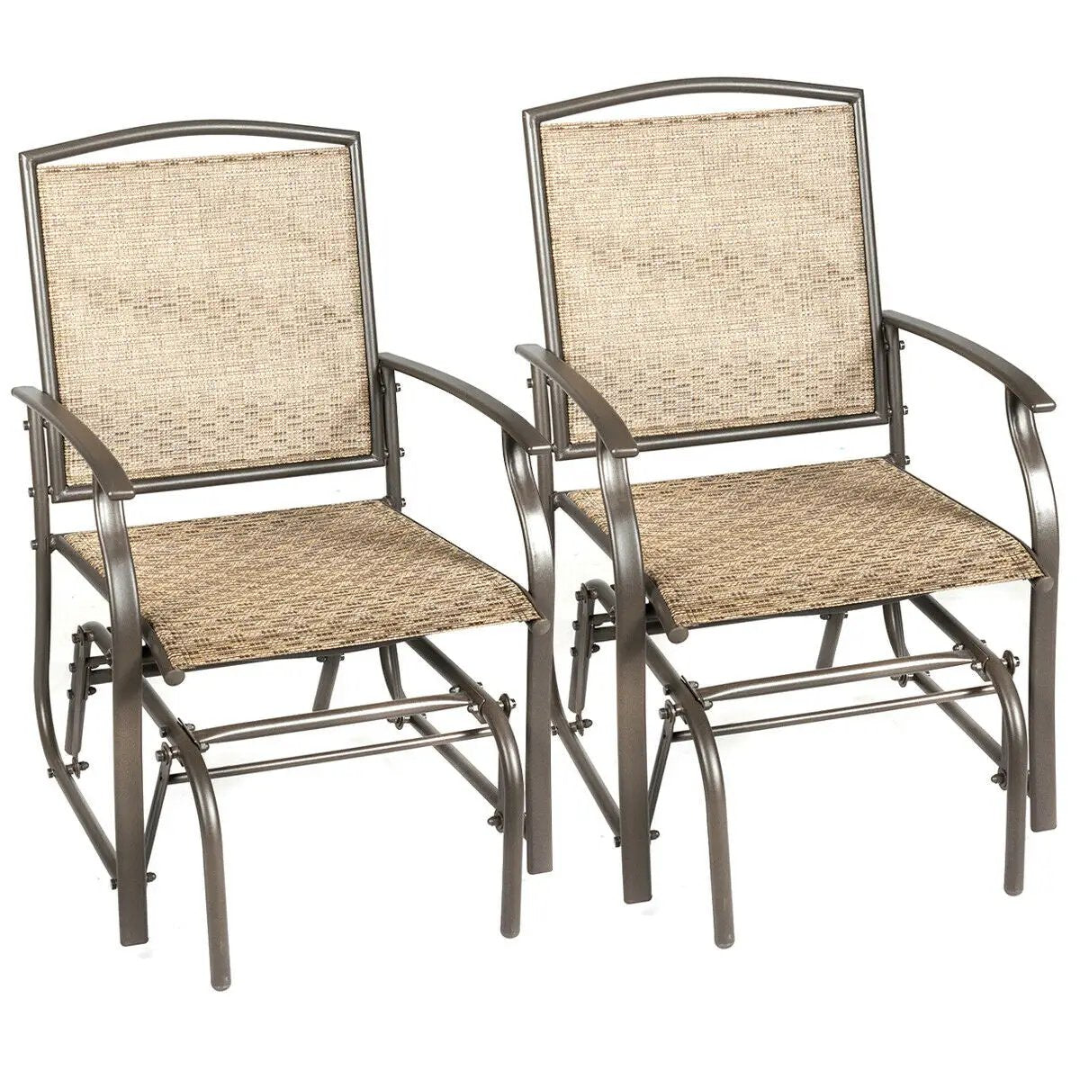 2 Pieces Patio Swing Single Glider Chair Rocking Seating by DirectDeals