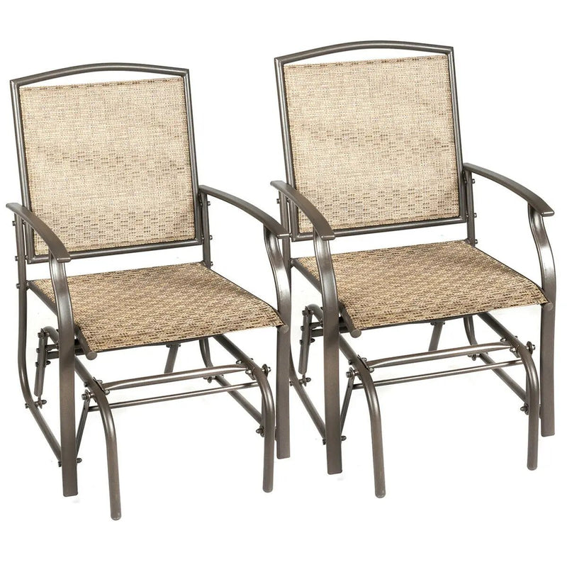 2 Pieces Patio Swing Single Glider Chair Rocking Seating by DirectDeals