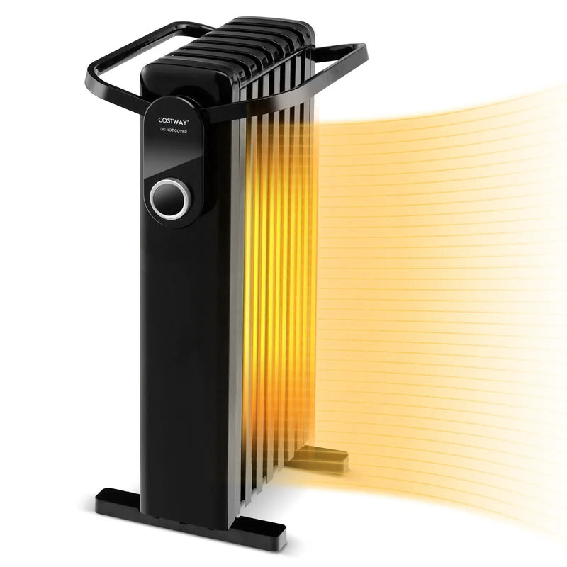 1500W Electric Space Heater Oil Filled Radiator Heater with Foldable Rack by DirectDeals