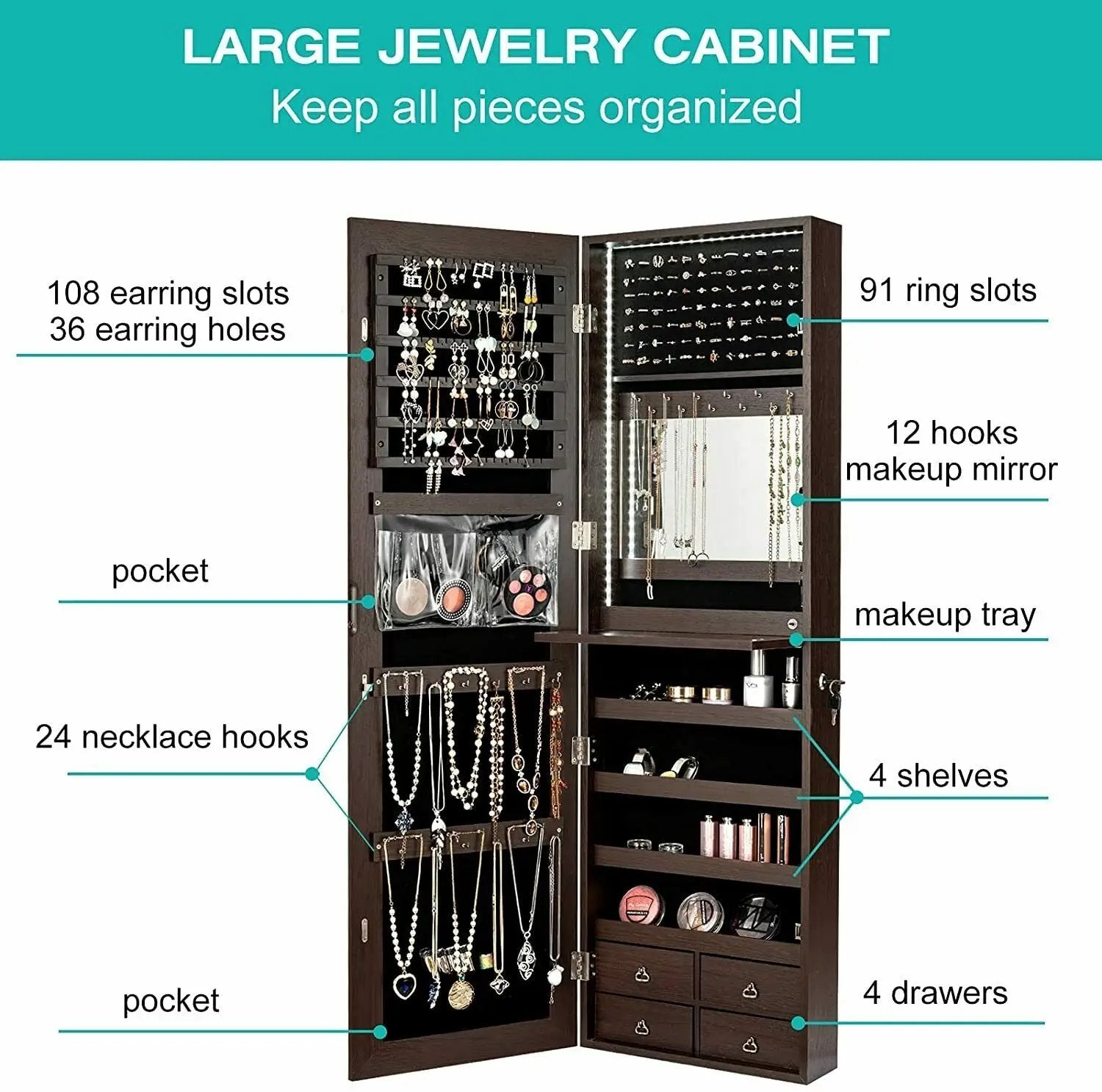 Multipurpose Storage Cabinet with 4 Drawers by DirectDeals