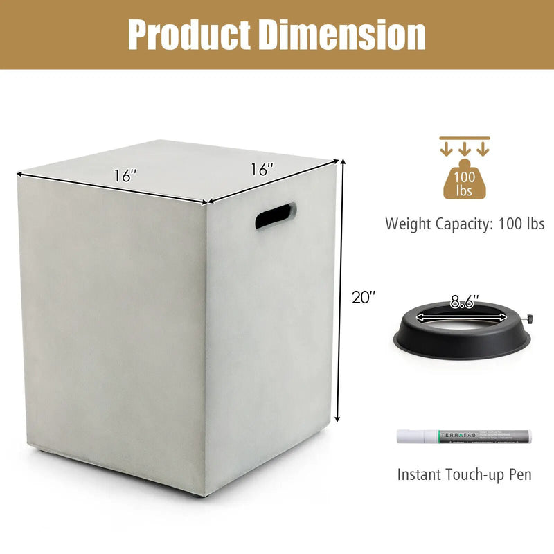 Propane Tank Cover Hideaway Table for Standard 20 Pounds Propane Tank-Gray by DirectDeals
