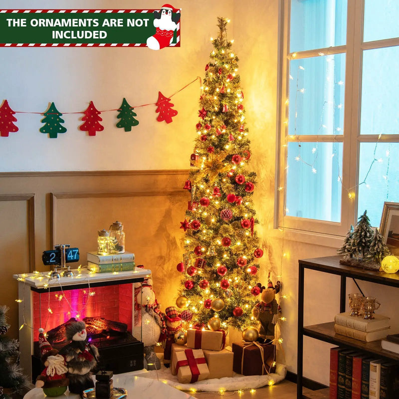 7 Feet Half Christmas Tree with Pine Needles and 150 Lights by DirectDeals