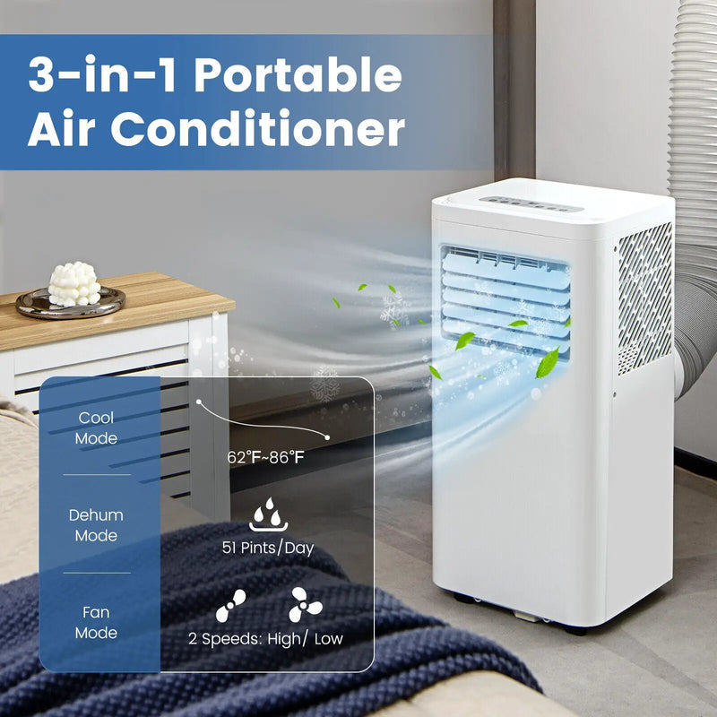 Portable Air Conditioner 5000 BTU Cools 250 Sq Ft with Remote by DirectDeals