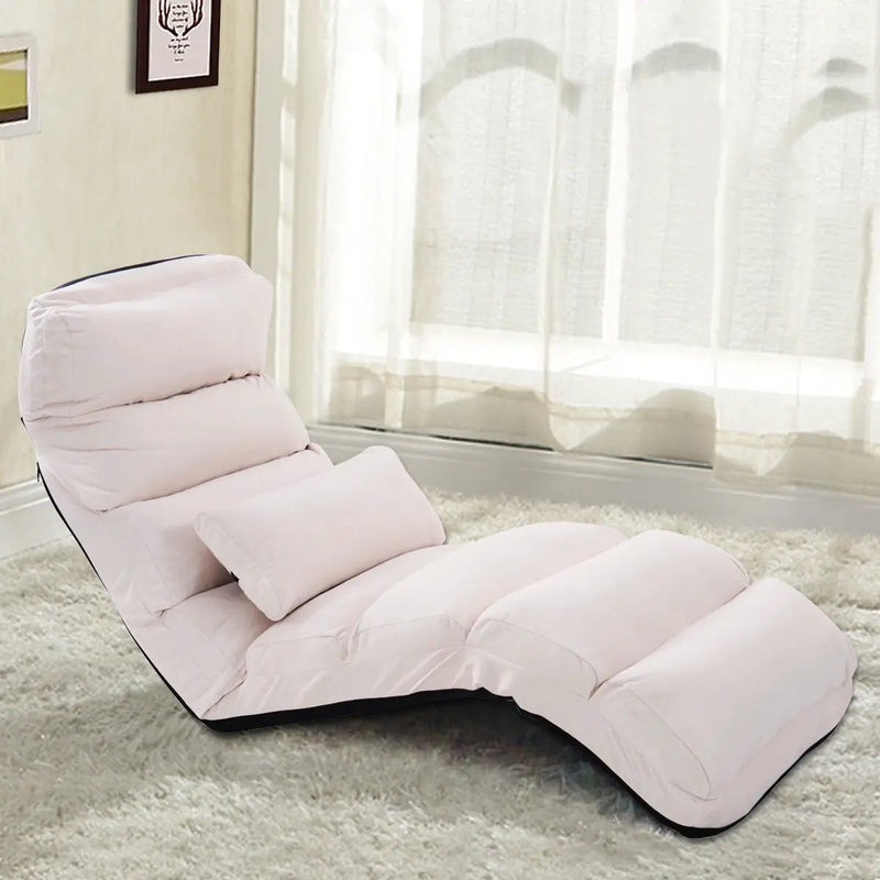Folding Lazy Sofa Chair Stylish Sofa Couch Beds Lounge Chair W/Pillow by DirectDeals