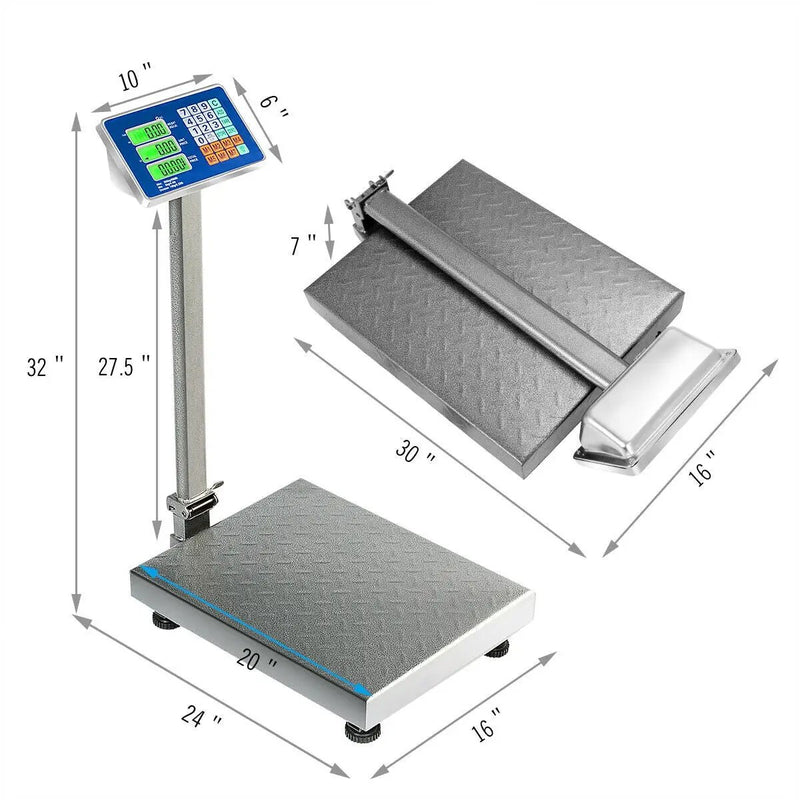 660 lbs Weight Platform Scale Digital Floor Folding Scale by DirectDeals