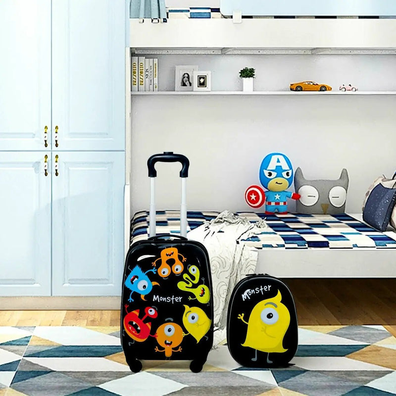 2 Pieces Kids Luggage Set 12 Inch Backpack and 16 Inch Rolling Suitcase by DirectDeals
