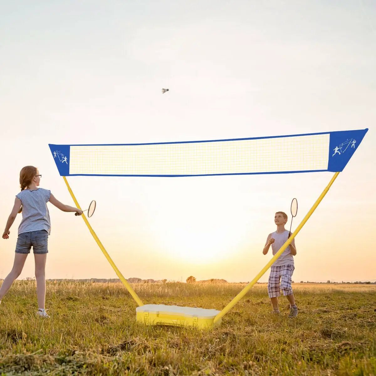 Portable Badminton Set Folding Tennis Badminton Volleyball Net by DirectDeals