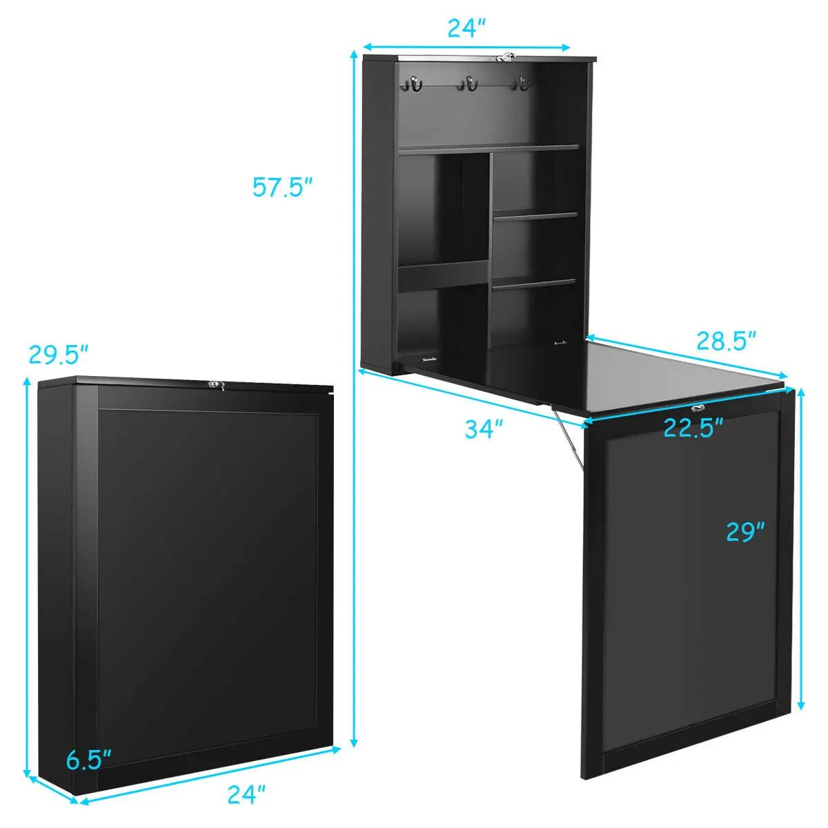 Convertible Wall Mounted Table with A Chalkboard by DirectDeals