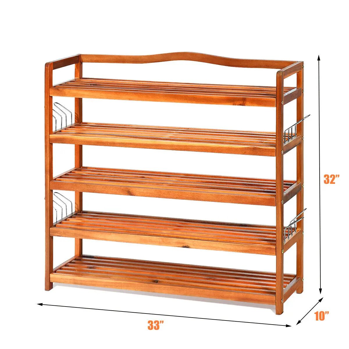 5-Tier Wood Large Shoe Rack Holds up 12-18 Pairs by DirectDeals