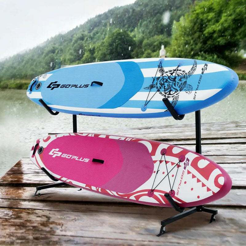 Freestanding Height Adjustable Dual Kayak Storage Rack by DirectDeals