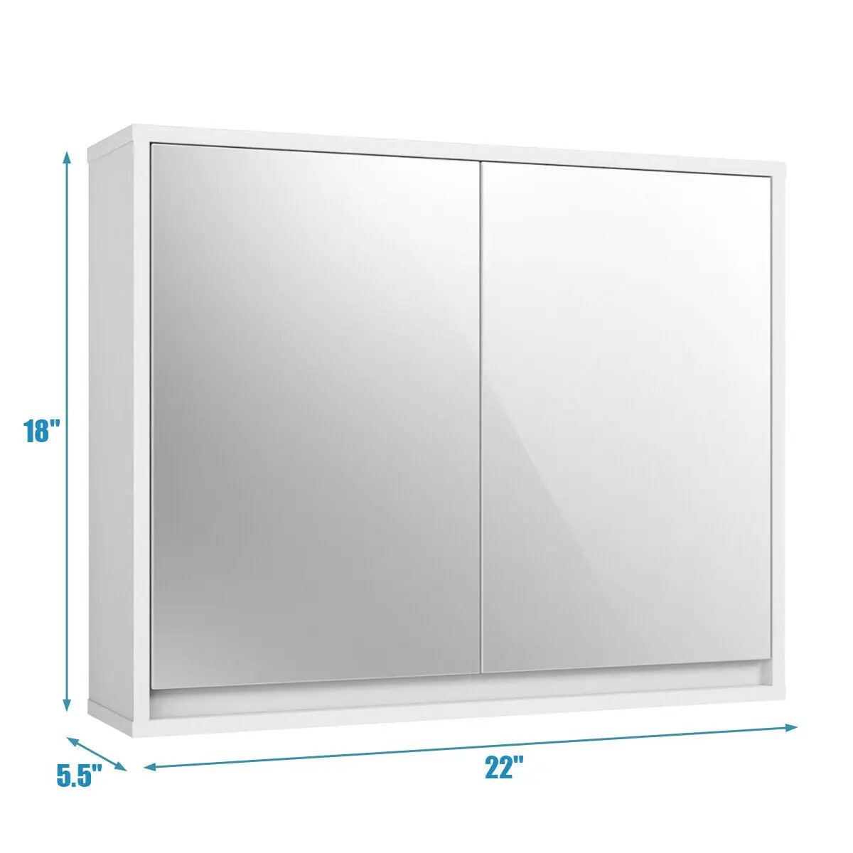 2-Door Wall-Mounted Bathroom Mirrored Medicine Cabinet by DirectDeals