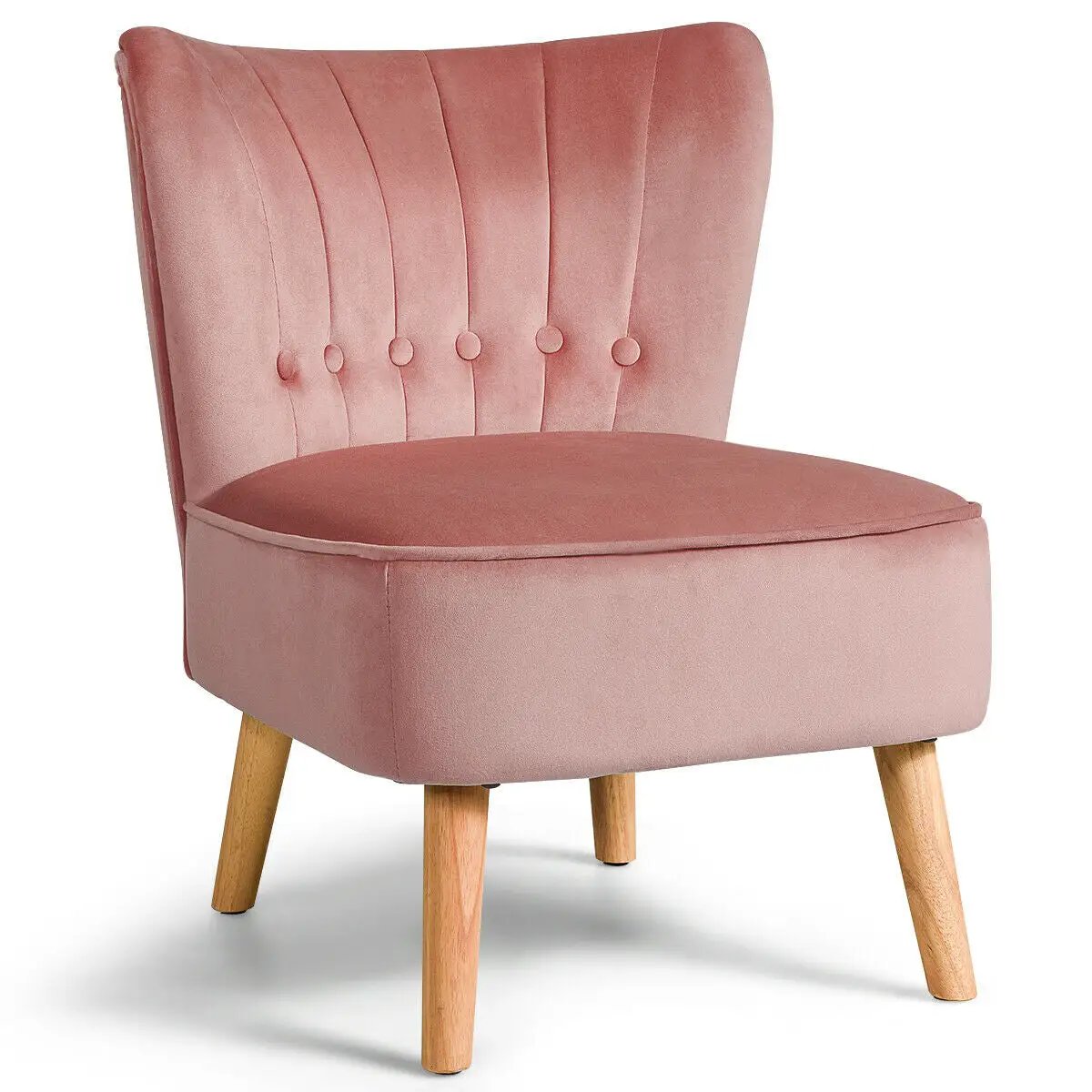Armless Accent Chair Tufted Velvet Leisure Chair, photo 10 of 10