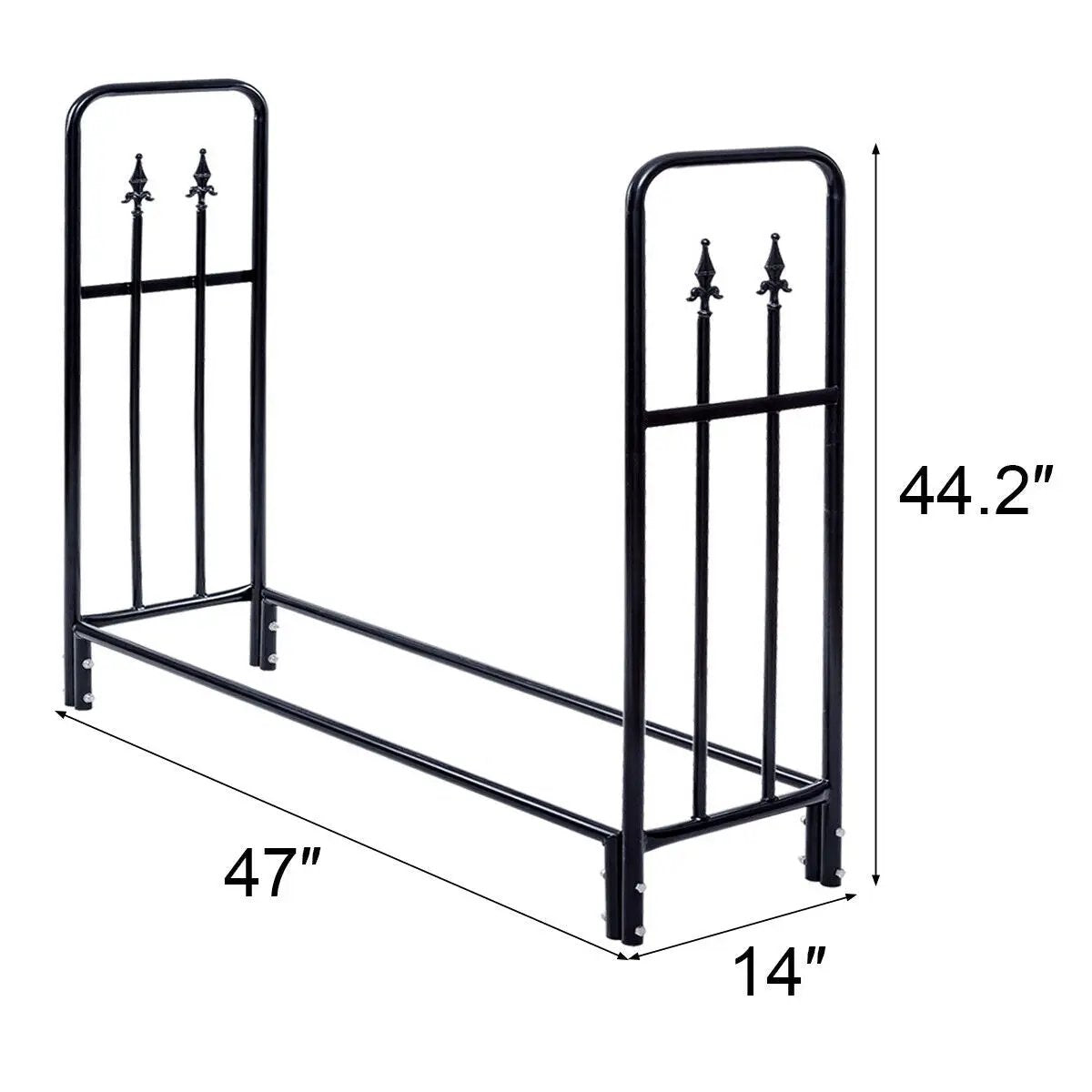 4 Feet Outdoor Heavy Duty Steel Firewood Wood Storage Rack by DirectDeals