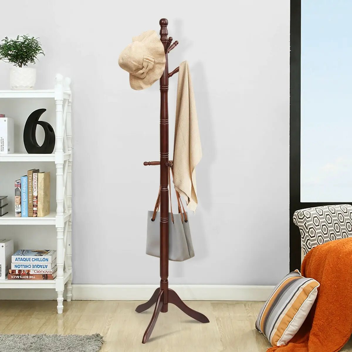Entryway Height Adjustable Coat Stand with 9 Hooks, photo 22 of 24