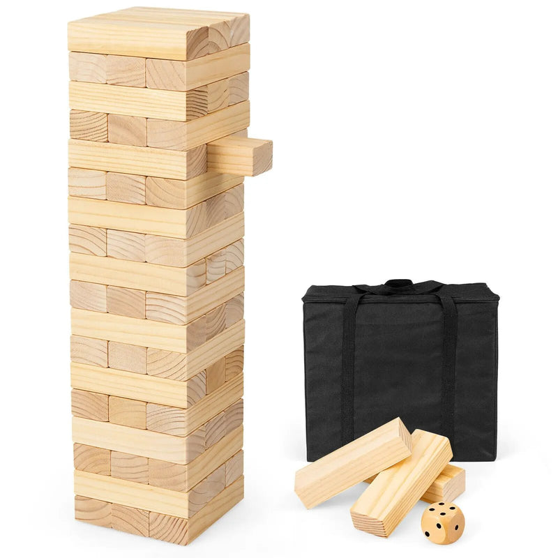 54 Pieces Tumbling Timber Toy with Carrying Bag by DirectDeals