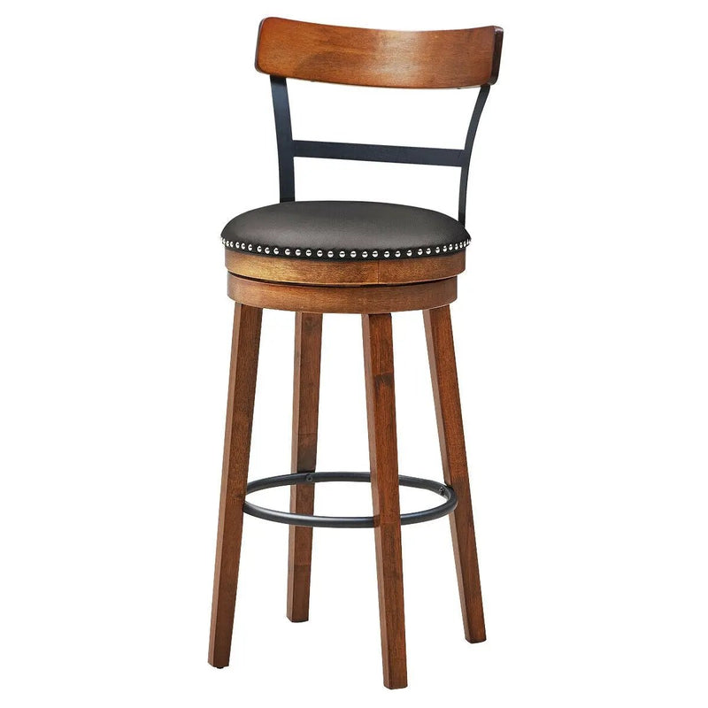 30.5 Inch 360-Degree Swivel Stools with Leather Padded Seat by DirectDeals