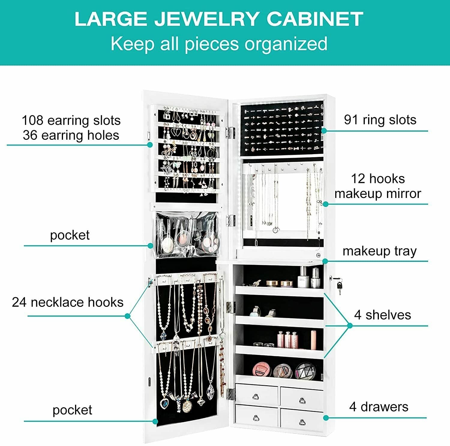 Multipurpose Storage Cabinet with 4 Drawers by DirectDeals