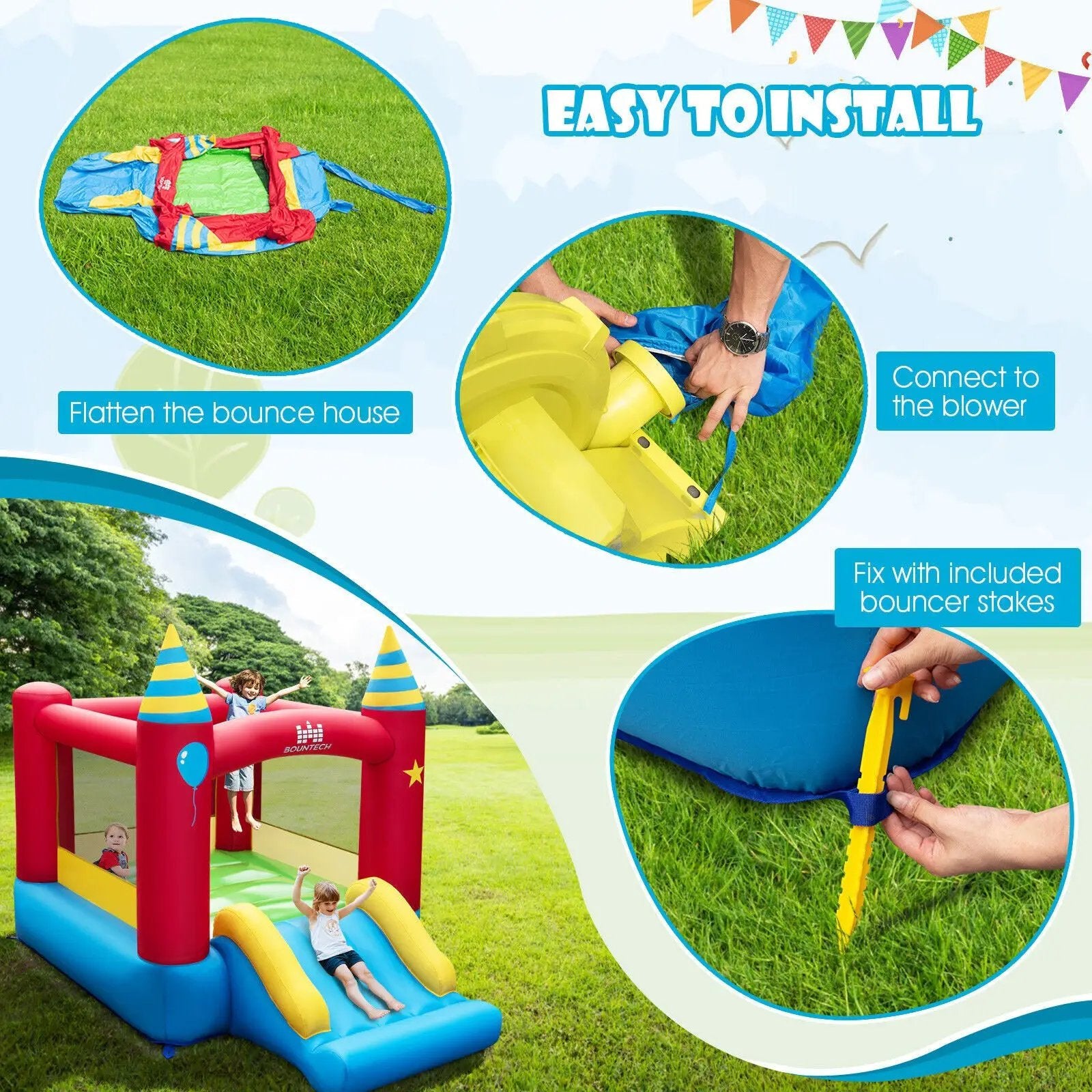 Kids Inflatable Bounce Castle Excluded Blower by DirectDeals