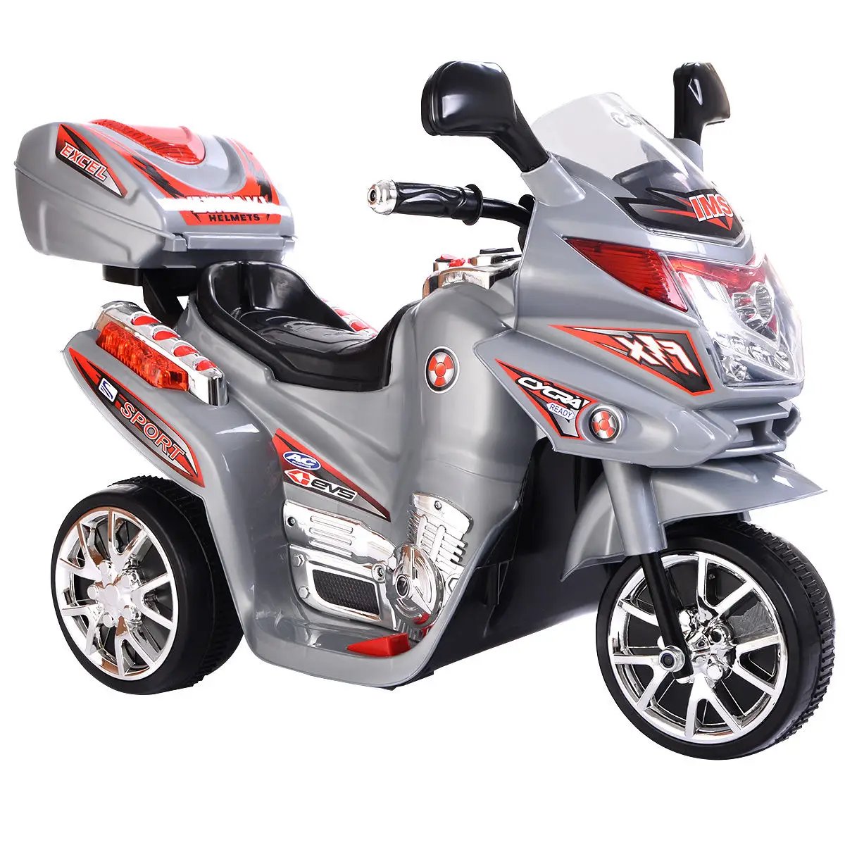 20-day Presell 3 Wheel Kids Ride On Motorcycle 6V Battery Powered Electric Toy Power Bicyle New-Gray by DirectDeals