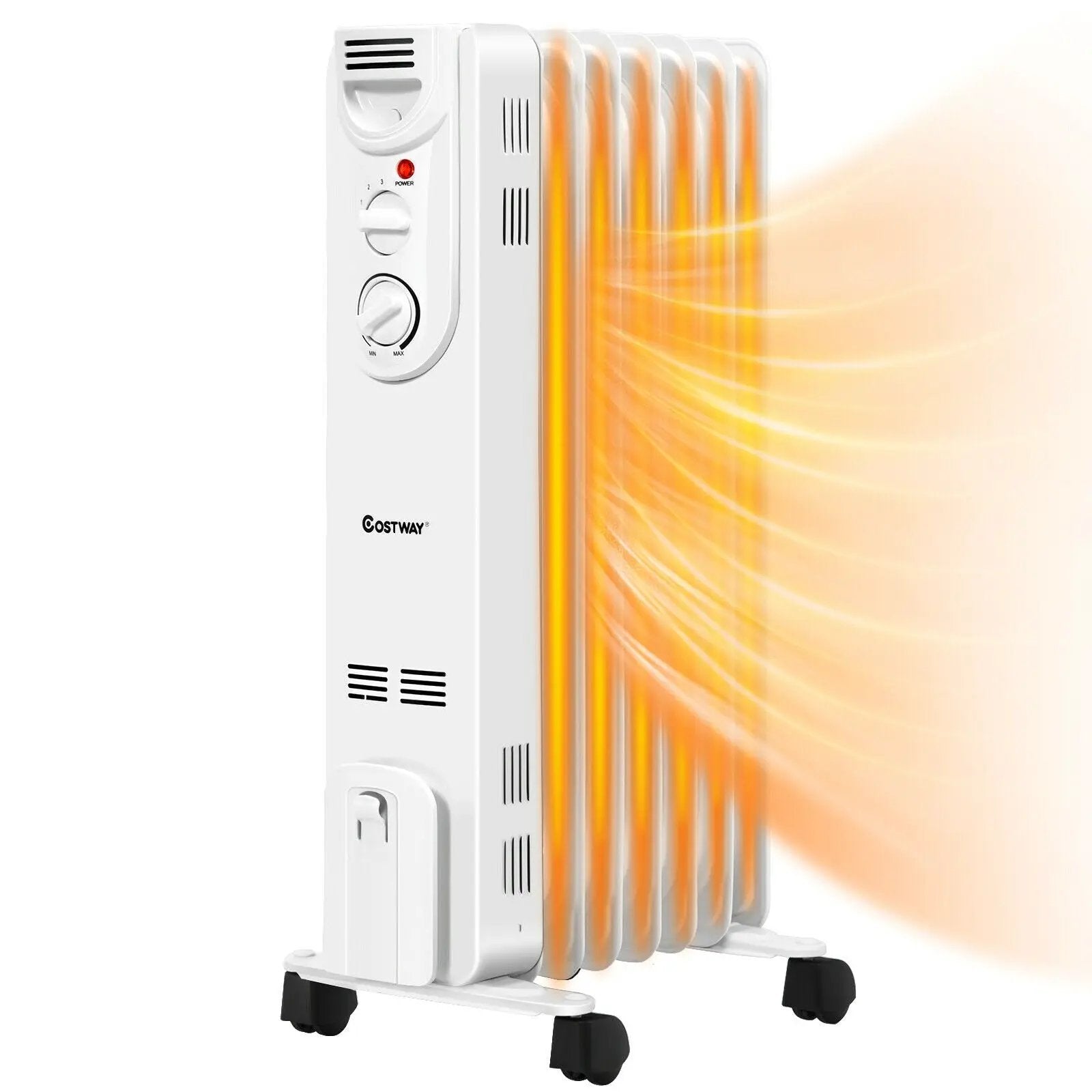 1500W Electric Space Heater with 3 Heat Settings and Safe Protection by DirectDeals
