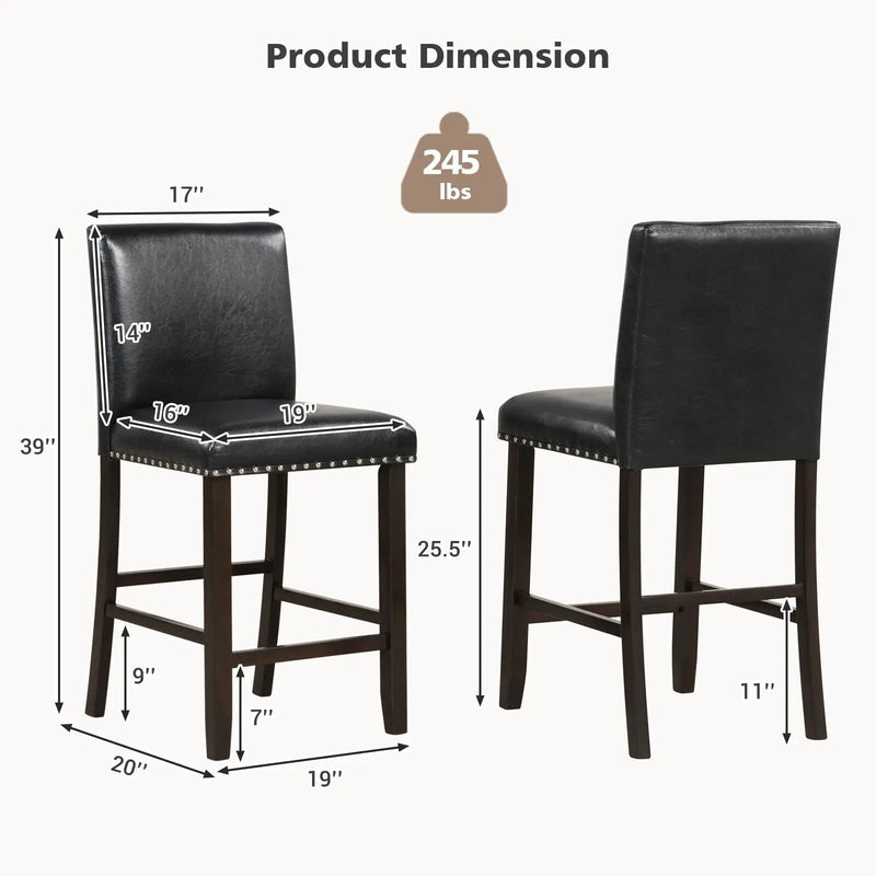 Set of 2 Linen Fabric Bar Stools with Back for Kitchen Island by DirectDeals