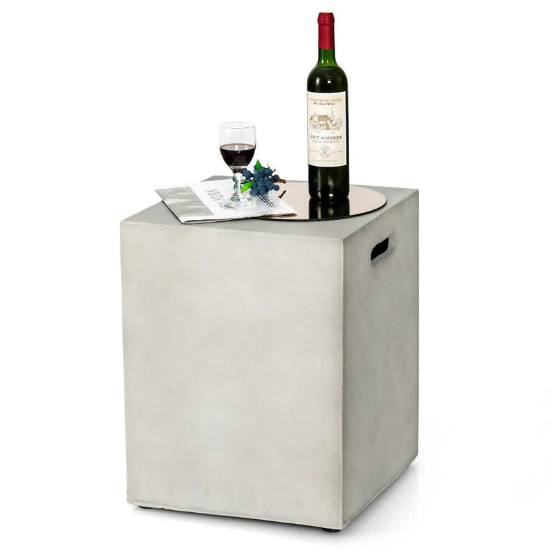 Propane Tank Cover Hideaway Table for Standard 20 Pounds Propane Tank-Gray by DirectDeals