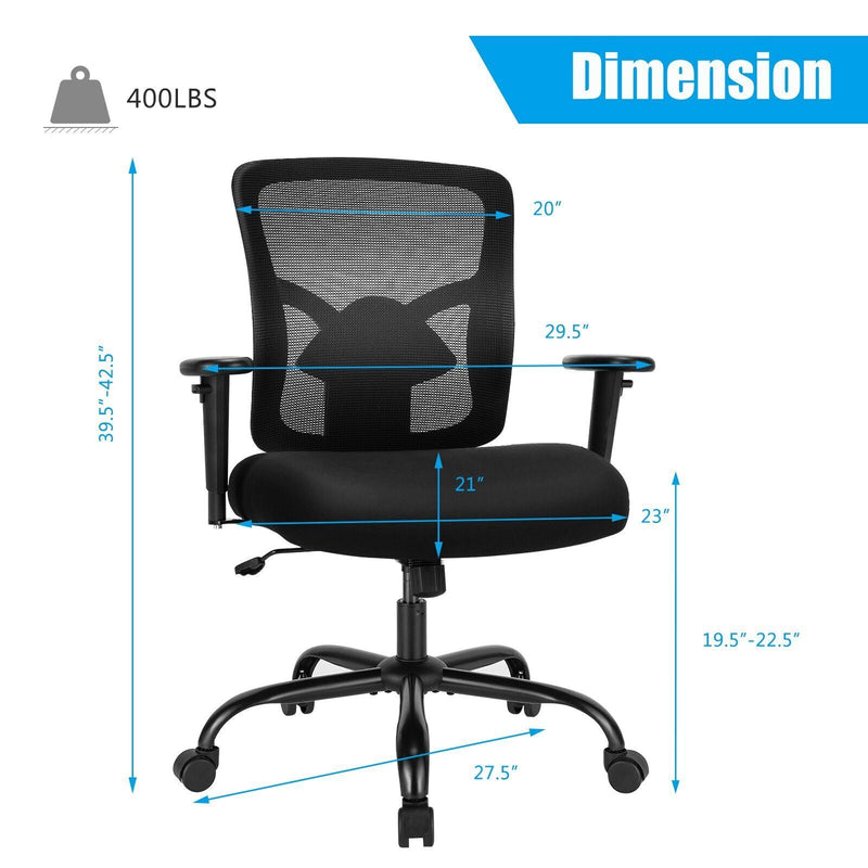 400LBS Mesh Big and Tall Office Chair Swivel Task Chair by DirectDeals