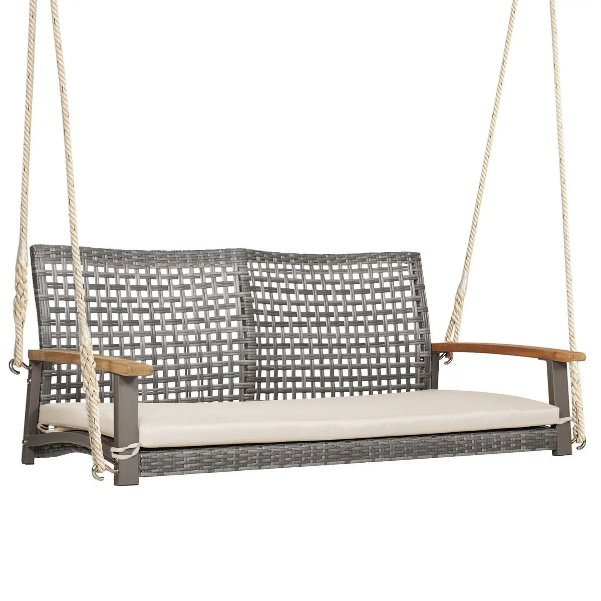 2-Person Patio Wicker Hanging Swing Chair, photo 10 of 10
