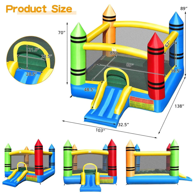 Kids Inflatable Bounce House with Slide and Ocean Balls Not Included Blower by DirectDeals