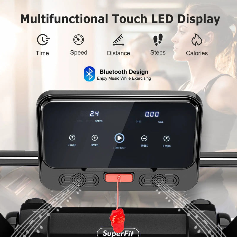 2.25 HP Electric Motorized Folding Running Treadmill Machine with LED Display by DirectDeals