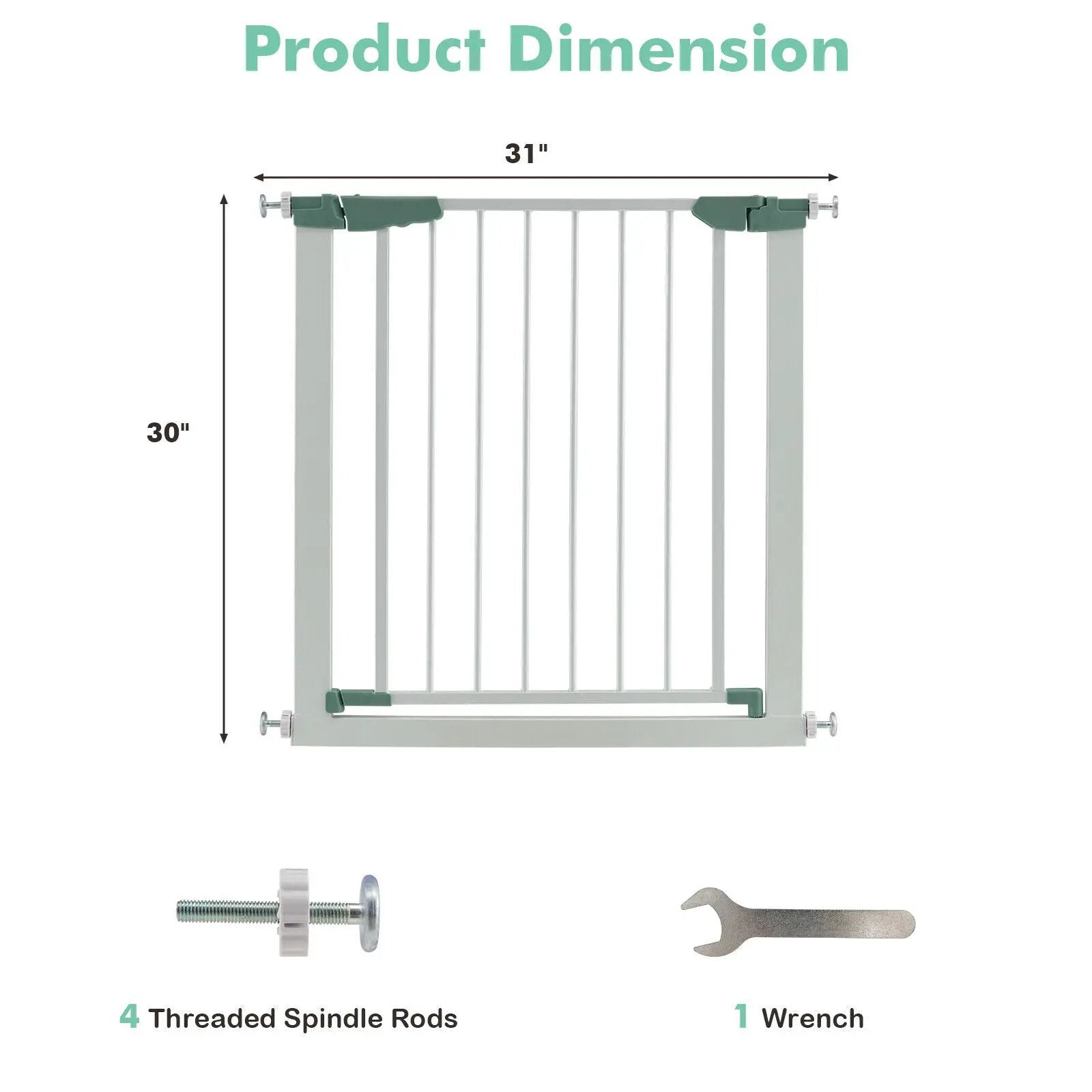 30-32.5 Inch Wide Safety Gate with 30 Inch Scientific Height by DirectDeals
