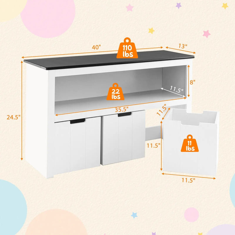 Kids Toy Storage Organizer with Blackboard Top-3-Drawer by DirectDeals