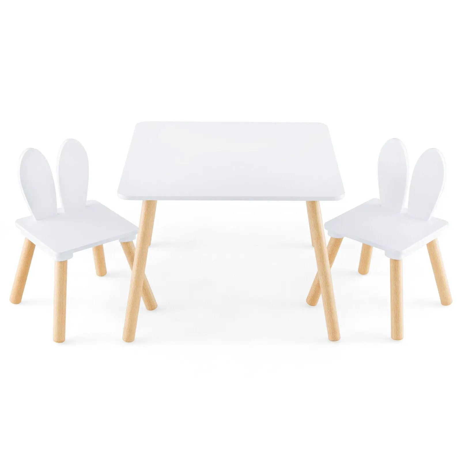3 Pieces Kids Table and Chairs Set for Arts Crafts Snack Time by DirectDeals