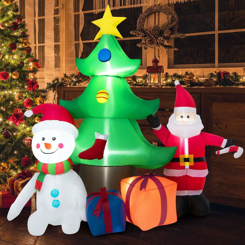 7.2 Feet Inflatable Lighted Christmas Decoration Tree with Santa Claus by DirectDeals