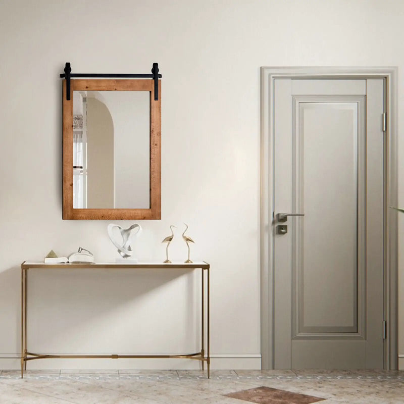 30 x 22 Inch Wall Mount Mirror with Wood Frame by DirectDeals