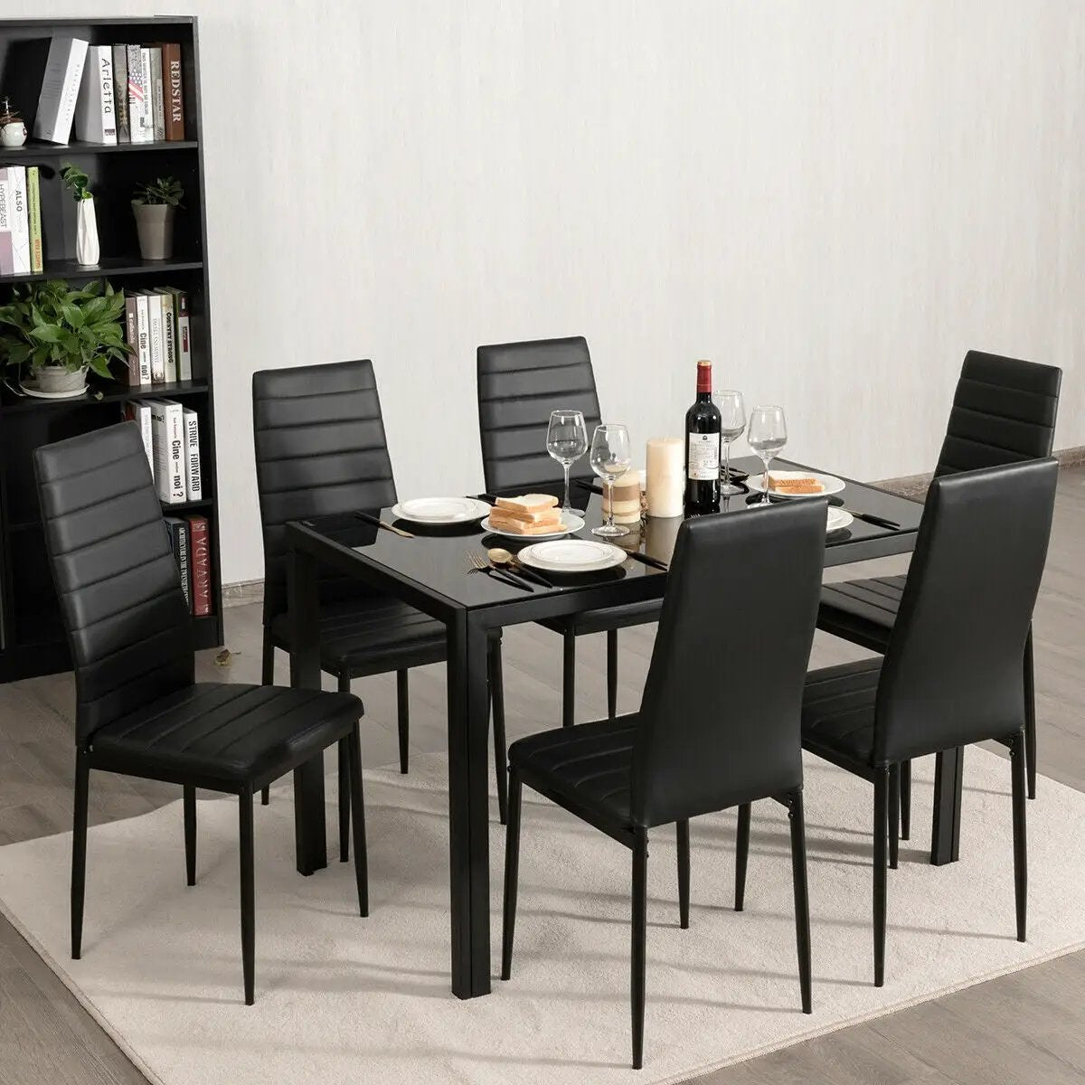 Set of 2 or 6 High Back Dining Chairs-Set of 6 by DirectDeals