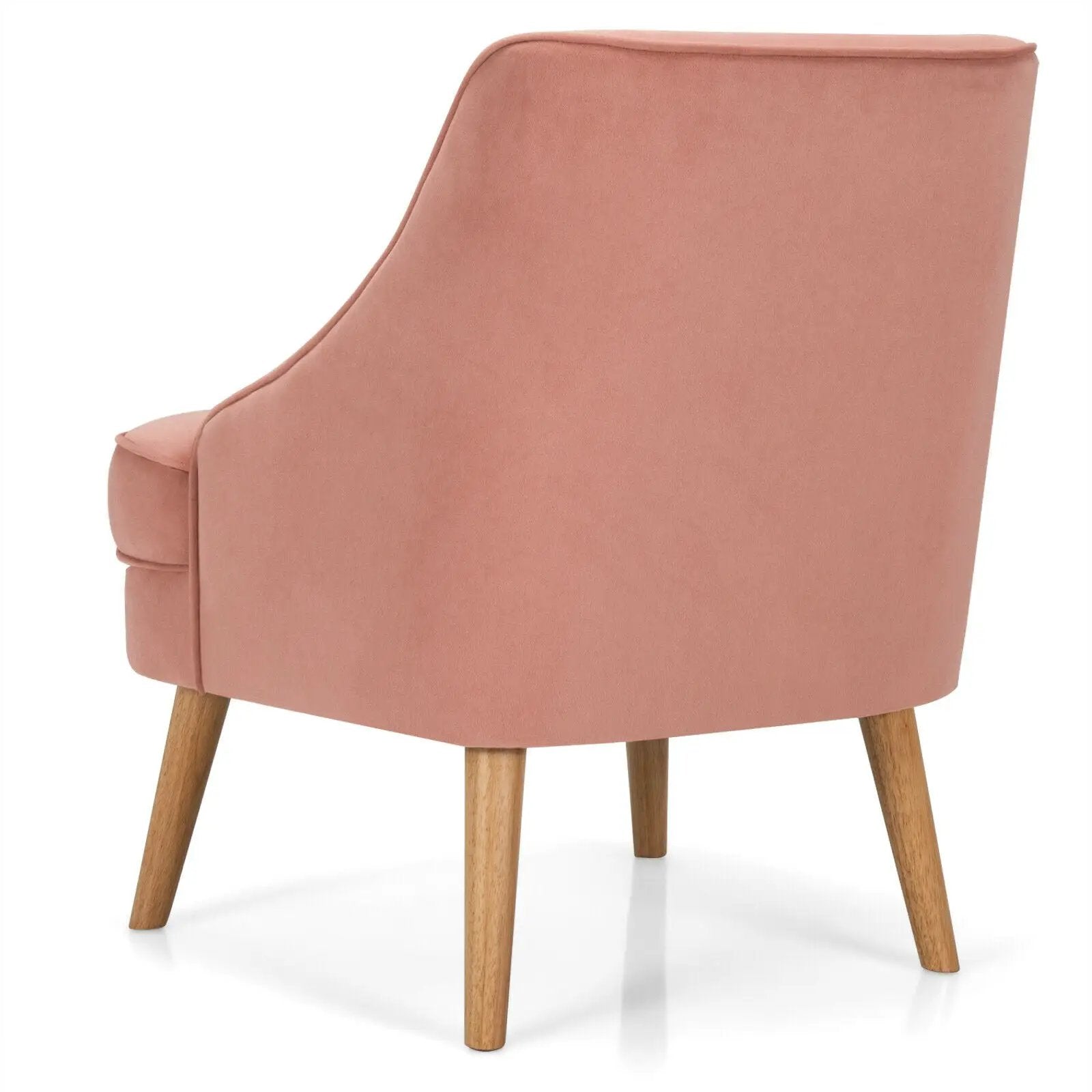 Mid Century Velvet Accent Chair with Rubber Wood Legs for Bedroom by DirectDeals