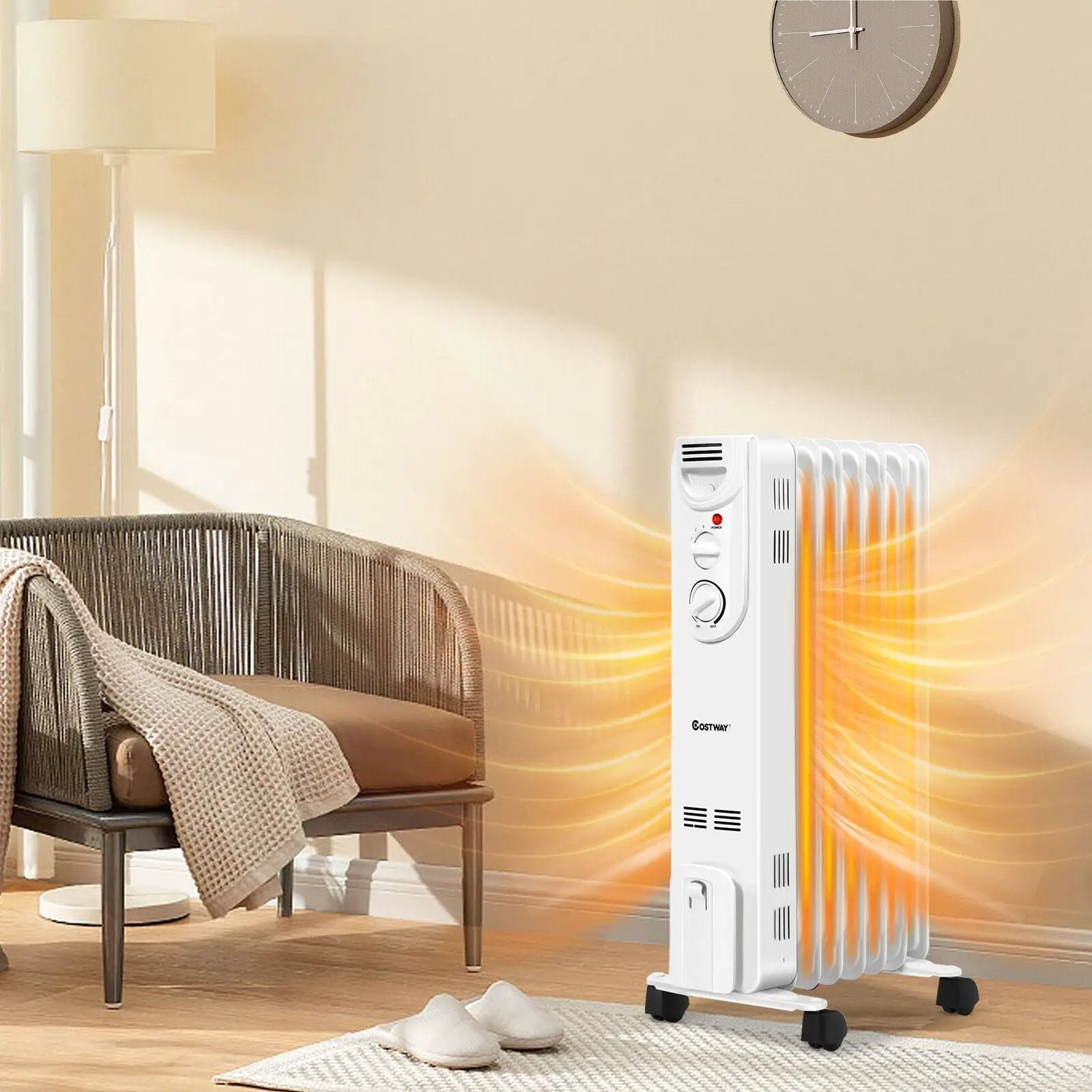 1500W Electric Space Heater with 3 Heat Settings and Safe Protection by DirectDeals
