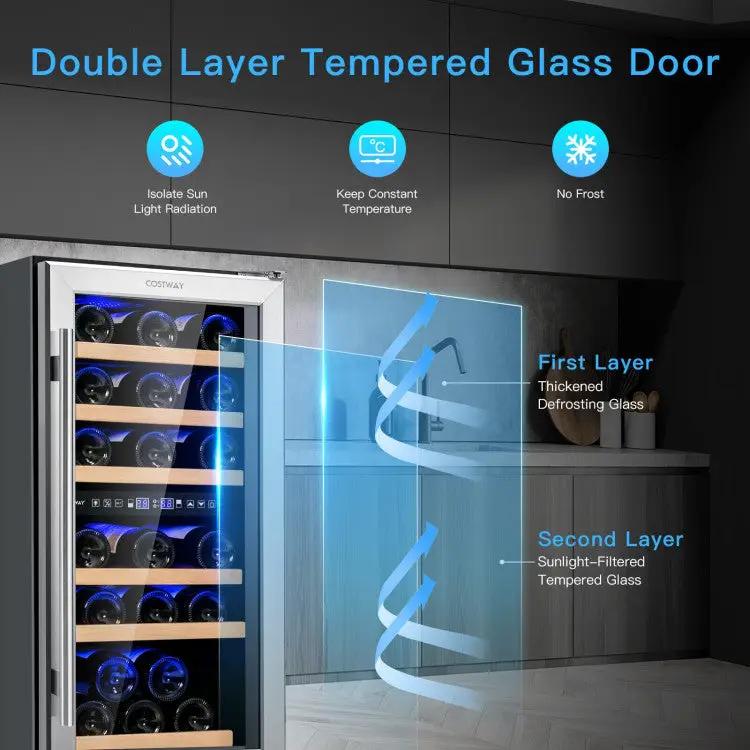 Dual-Zone 30-Bottle Wine Cooler by DirectDeals